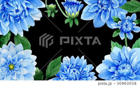 Wedding invitation DiY template blue dahila Wedding invitation DiY template blue dahila 30963038