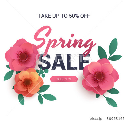 Postcard to the sale of spring, with paper flowers 30963165