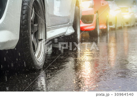traffic jam in a rainy day traffic jam in a rainy day 30964540