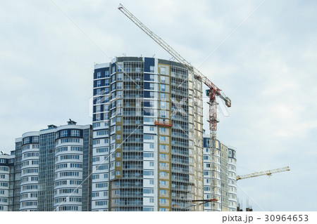 construction with cranes construction with cranes 30964653