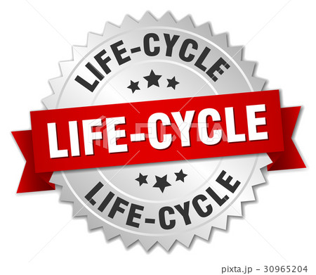 life-cycle round isolated silver badge 30965204