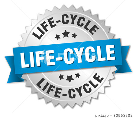 life-cycle round isolated silver badge 30965205