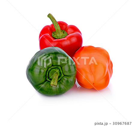 fresh green red and orange bell pepper (capsicum) fresh green red and orange bell pepper (capsicum) 30967687