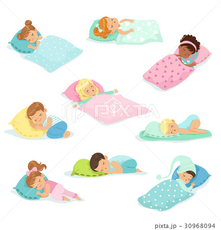 Adorable little boys and girls sleeping sweetly in Adorable little boys and girls sleeping sweetly in 30968094