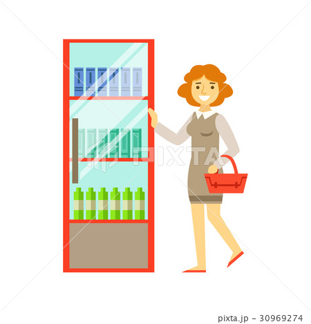 Woman shopping at supermarket and buying products 30969274