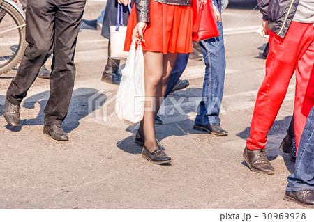 feet of the people going on the street feet of the people going on the street 30969928