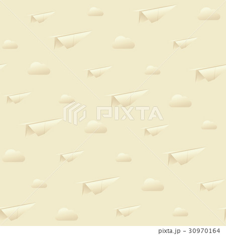plane paper origami pattern vintage styleのイラスト素材 30970164
