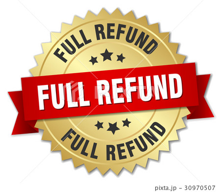 full refund round isolated gold badge full refund round isolated gold badge 30970507