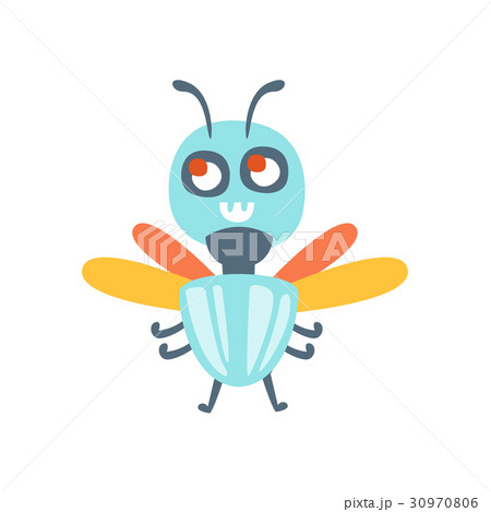 Cute cartoon fly, colorful character vector 30970806