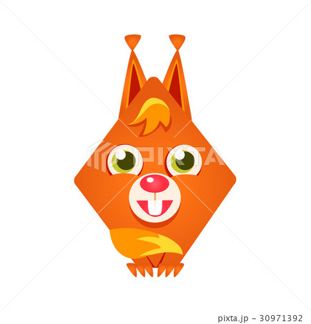 Cute geometric red squirrel, colorful cartoon Cute geometric red squirrel, colorful cartoon 30971392