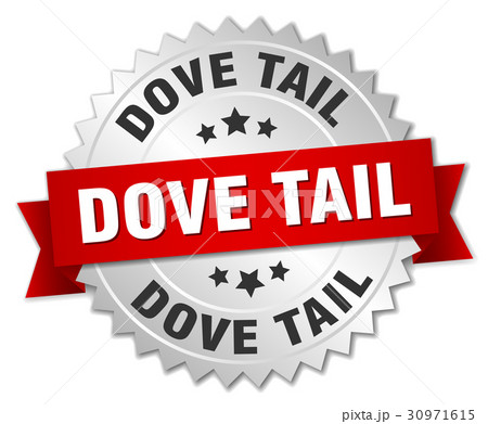 dove tail round isolated silver badge dove tail round isolated silver badge 30971615