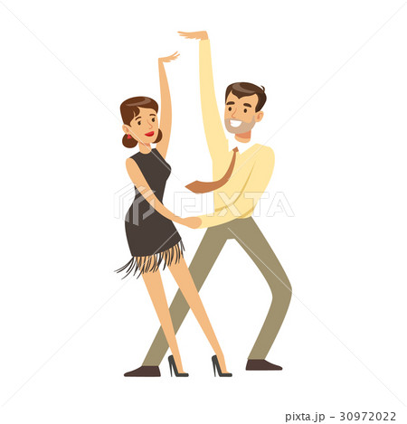 Young couple dancing colorful character vector 30972022