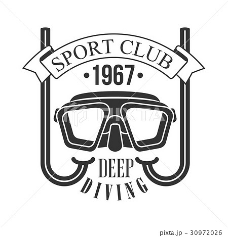 Sport club deep diving 1967 vintage logo. Black Sport club deep diving 1967 vintage logo. Black 30972026