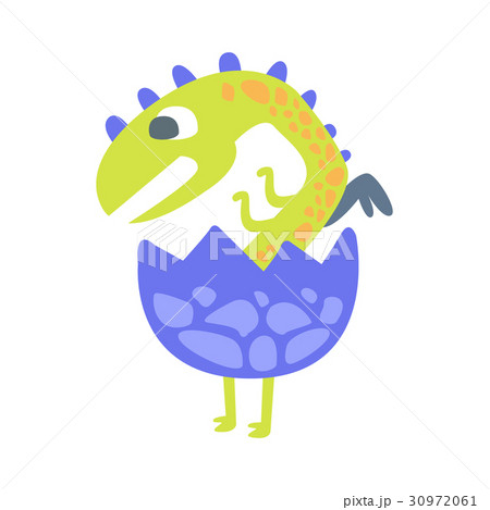 Cute baby dinosaur hatching. Prehistoric animal 30972061