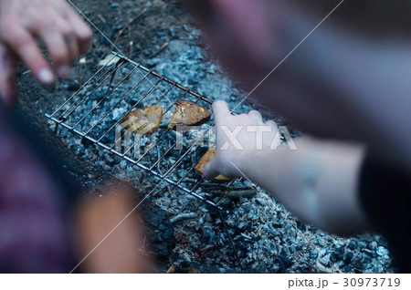 Meat on the grill in the forest Meat on the grill in the forest 30973719