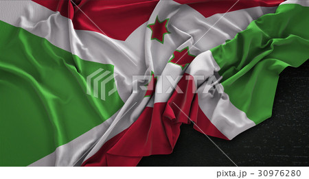 Burundi Flag Wrinkled On Dark Background 3D Render Burundi Flag Wrinkled On Dark Background 3D Render 30976280