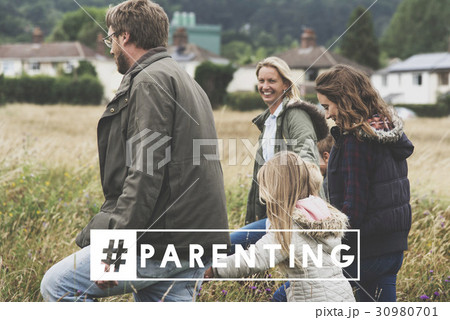 Family Together Outdoors Field Landscape Family Together Outdoors Field Landscape 30980701