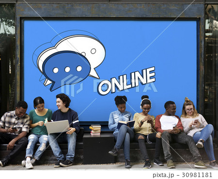 People Chat Bubble Message Social Media Graphic 30981181