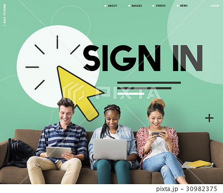 Sign up in text with mouse pointer icon Sign up in text with mouse pointer icon 30982375