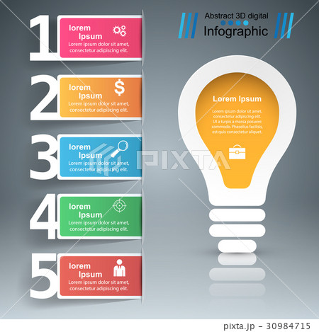 Infographic design. Bulb, Light icon. 30984715