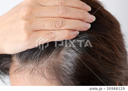 白髪　パーツ　女性 30988129