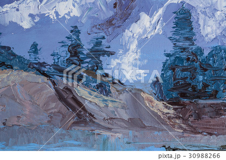 Mountain landscape with oil paints Mountain landscape with oil paints 30988266