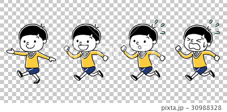 男の子 歩く 走るのイラスト素材 3098