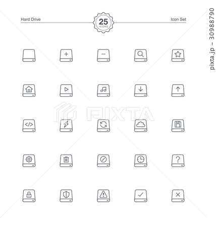 Hard Drive icons set, Vector illustration 30988790