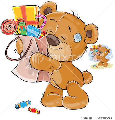 Vector illustration of a brown teddy bear sweet 30990593
