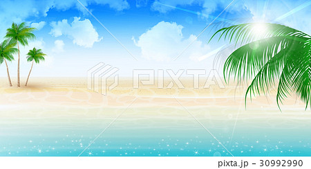 海 夏 風景 背景 のイラスト素材