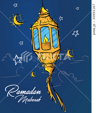 Ramadan Mubarak Lantern Watercolor Paint Sketch Ramadan Mubarak Lantern Watercolor Paint Sketch 30993167