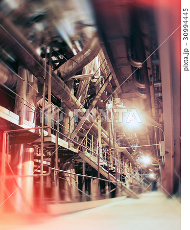 Various mechanisms and metal pipes. Toned  30994445