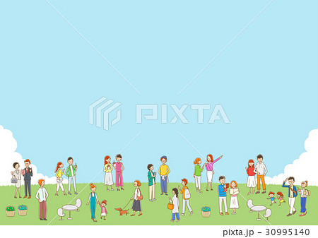 広場と若い人々のイラストのイラスト素材 30995140 Pixta