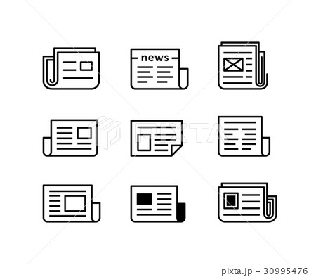 Newspaper icon set 30995476