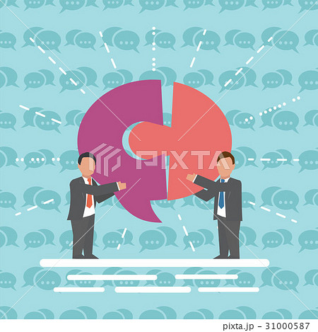 Communication Two businessmen with speech bubble 31000587