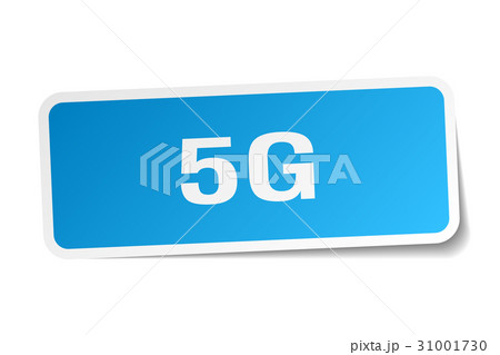 5g square sticker on white 5g square sticker on white 31001730