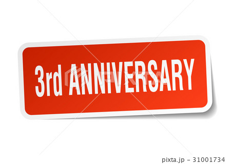 3rd anniversary square sticker on white 3rd anniversary square sticker on white 31001734