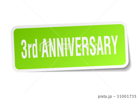 3rd anniversary square sticker on white 3rd anniversary square sticker on white 31001735