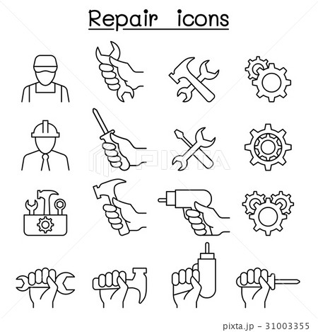 Repair, Maintenance, Service, Support icon set  31003355