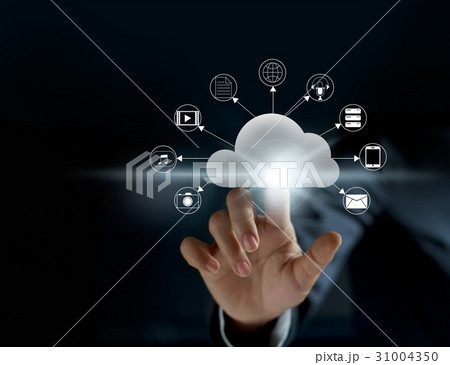 Cloud computing, futuristic display technology Cloud computing, futuristic display technology 31004350