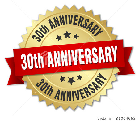30th anniversary round isolated gold badge 31004665