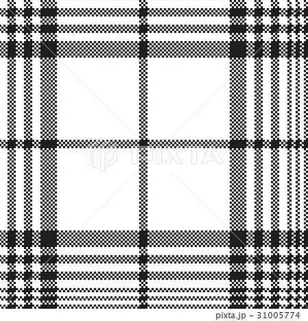 Pixels Black White Check Plaid Seamless Patternのイラスト素材