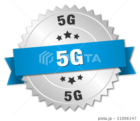 5g round isolated silver badge 31006147