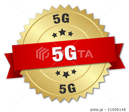 5g round isolated gold badge 31006148
