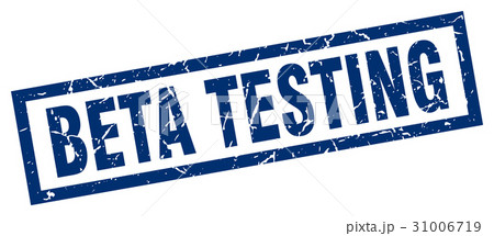 square grunge blue beta testing stamp 31006719
