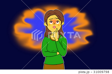 不安に思う女性 31009798
