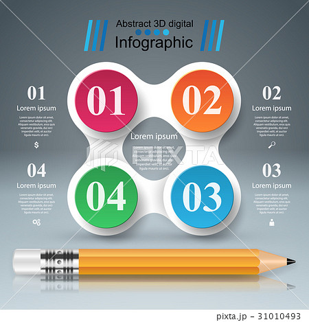Road 3D digital illustration Infographic. Pencil 31010493