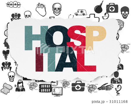 Medicine concept: Hospital on Torn Paper 31011168