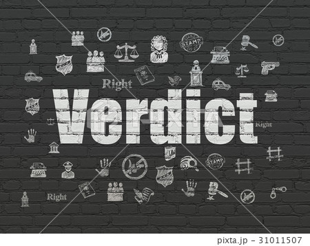 Law concept: Verdict on wall background Law concept: Verdict on wall background 31011507