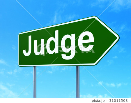 Law concept: Judge on road sign background Law concept: Judge on road sign background 31011508